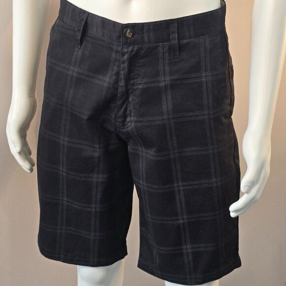 VOLCOM Frickin Plaid Short Mens Size 31 Black Gray - Picture 4 of 11